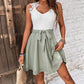 Womens Casual Resort Dress With Lace Trim And Patchwork Design