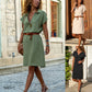 Robe décontractée ample de couleur unie et simple pour femme
