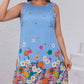 Robe à manches courtes et imprimé végétal pour femme, jupe patchwork à contraste de couleurs