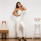 Combinaison en cuir blanc brillant Melody de Shascullfites, combinaison longue blanche pour femme, body gainant une pièce