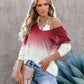 Commuter V-Neck Spray Dye Blouse Knit Top