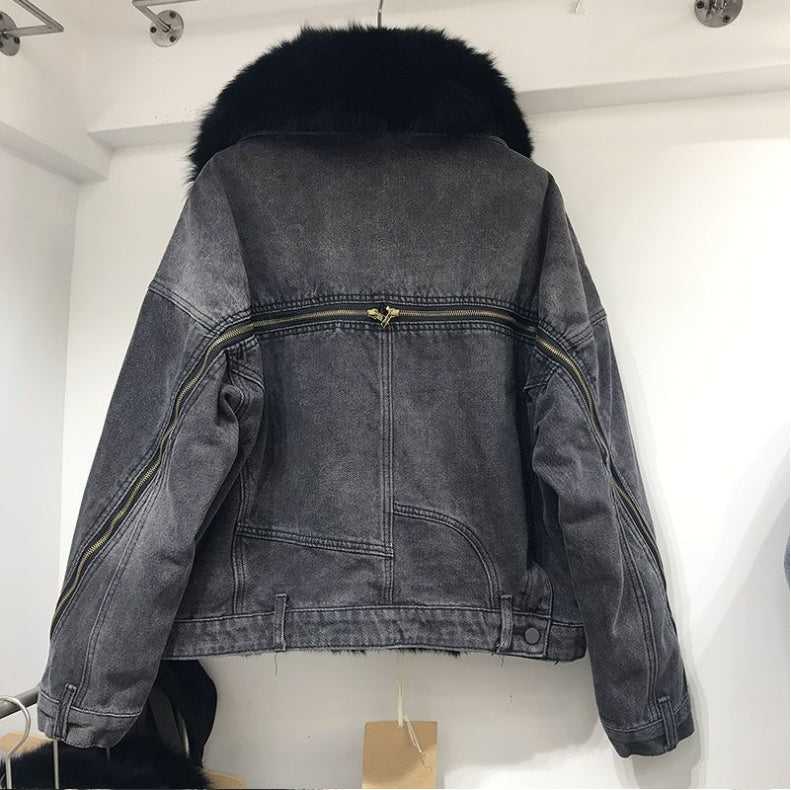 Manteau ample en jean pour femme