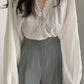 Niche Simple Round Neck Shell Button Thin Air-conditioned Shirt