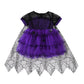 Girls' Halloween Mesh Cake Short Sleeve Dress