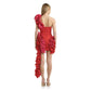 Robe une pièce bandage pliable sur le côté pour fête d'anniversaire