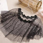 Small Shawl New Black Mesh Pearl Particle Lace