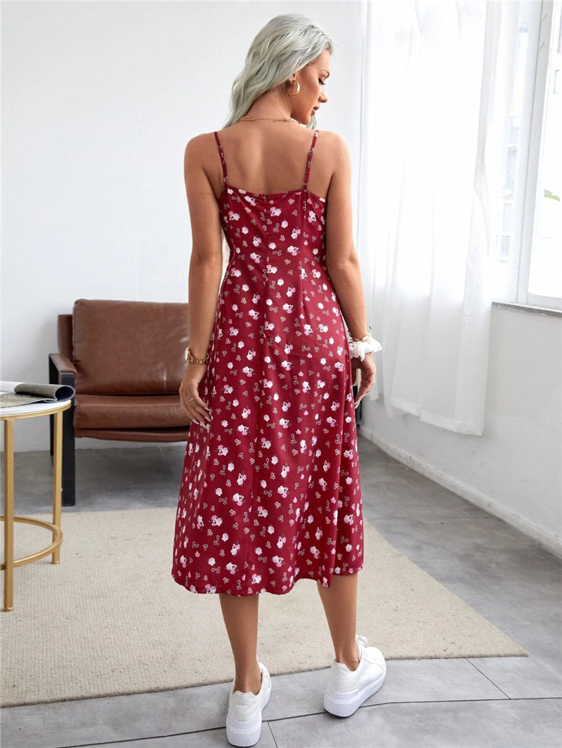 Robe élégante à fleurs pour femmes européennes et américaines, nouvelle collection d'été