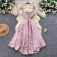 Jacquard Slip Dress Womens Sophisticated High-waist Figure-flattering Style