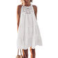 European And American Vest High Waist Sleeveless White Dress
