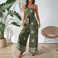 Casual Resort Style Strapless Ethnic-Print Loose Jumpsuit For Women