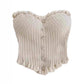 White Knitted Fabric Tube Top New Knitted Slim Fit Single Row Multi-buckle