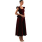 Womens Sexy Square-Neck Slim-Fit Midi Dress