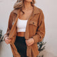 Women's Fashion Polo Collar Single-breasted Long Sleeve Shirt Coat