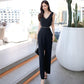 Casual Show Waist Suit Feminine V-Neck Split Style