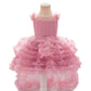 New Children's Sleeveless Mesh Long Dress