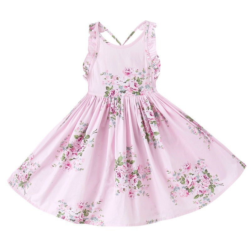 New Dressstrappy Girls Print Back Dress