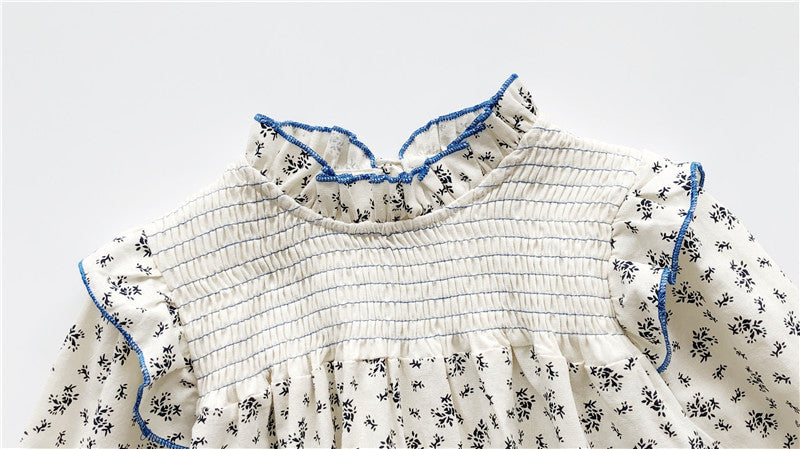 Lace Collar Floral Western Baby Doll Long-sleeved Shirt