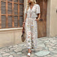 Women's High-waist Printed Top And Pants Set