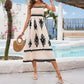 Elegant Commuting Beach Vacation Style Contrasting Print Wrap Dress