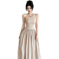 Fashion Women's Wear Waist Slant Shoulder Sleeveless Dress