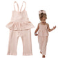 Combinaison à lacets en coton de couleur unie pour filles