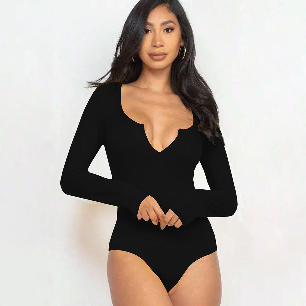 Women's Simple Commuting Style Jumpsuit For Autumn And Winter Comfortable Abdominal Wear Base Layer