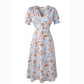 Summer New Bohemian V-neck Printed Dress
