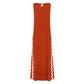 Robe décontractée sans manches, col rond, couleur unie, coutures en dentelle fendue