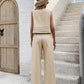 Top And Wide Leg Pants Casual Two-piece Set