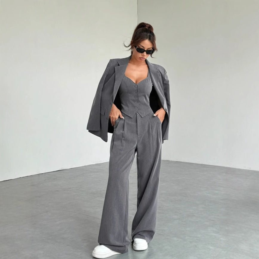 Women's Autumn And Winter Style Casual Three-piece Suit Pack