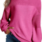 Solid Color Lantern Sleeve Pullover Round Neck Sweater