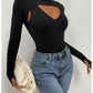 Women's Pure Color Tight Hollow-out Jumpsuit
