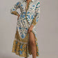 Women's Floral Print Long-sleeved Shirt Dress