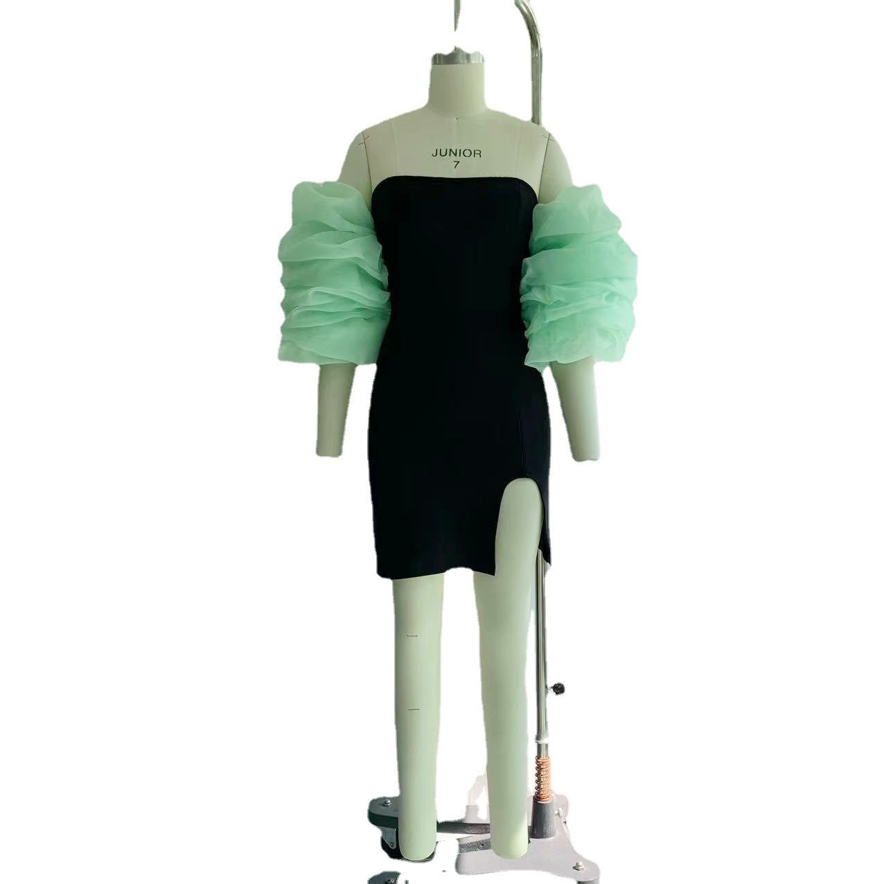 Robe tube à manches bouffantes pour femme