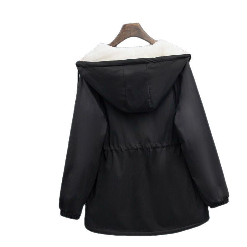 Petit manteau épais rembourré en velours pour femme
