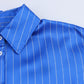 Loose Striped Shirt Pajamas Pants Suit