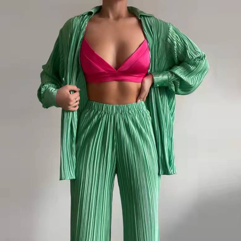 Ensemble décontracté à la mode pour le printemps et l'été, sac à col en V européen et américain avec boucle et revers