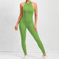 Combinaison de yoga zippée sans manches, effet gainant, extensible, gainante, pour le sport, le levage des fesses, tenues tendance pour femmes