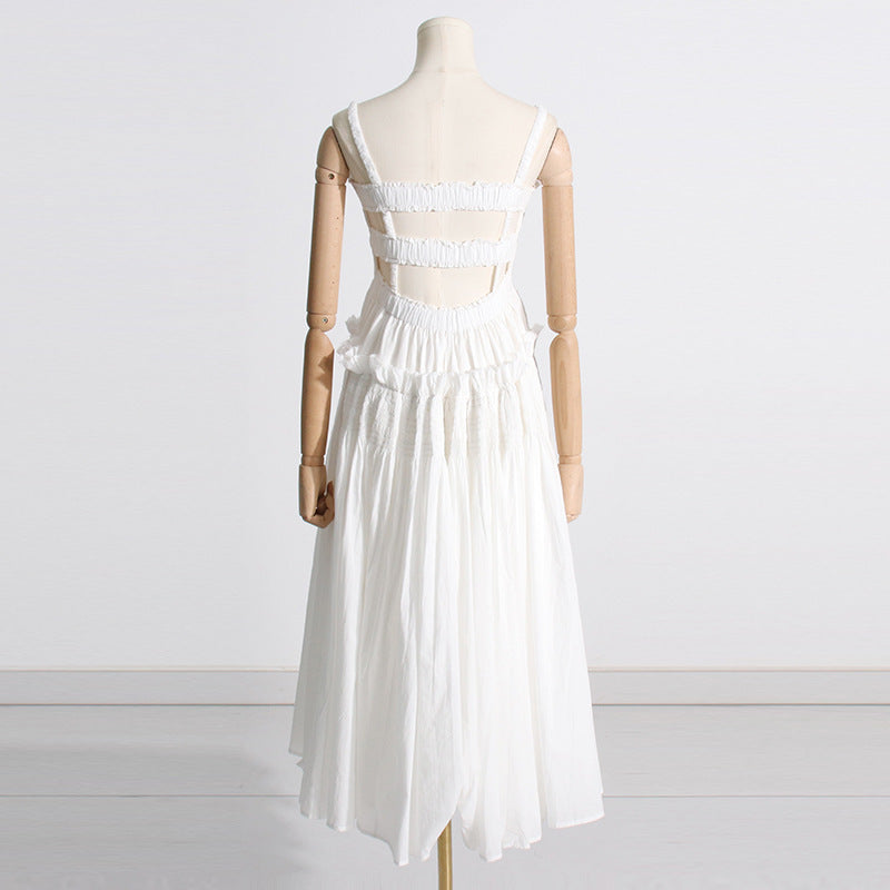 Robe à ourlet large de couleur unie pour femme