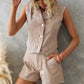 Women's Denim Jacket Vest Shorts Suit