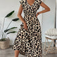 Vacation Style Printed V-neck Large Swing Dress