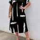Women's Long Dress V-neck Short Sleeve Printed Loose