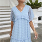 Robe décontractée en jacquard à boules de poils pour femme