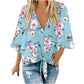 Printed Cardigan Blouse