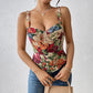 Women's Retro Floral Strap French Style Tank Top