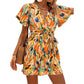 Fashion Casual Women's V-neck Printing Romper