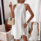 Robes tendance pour femmes, couleur pure, dos nu, col licou