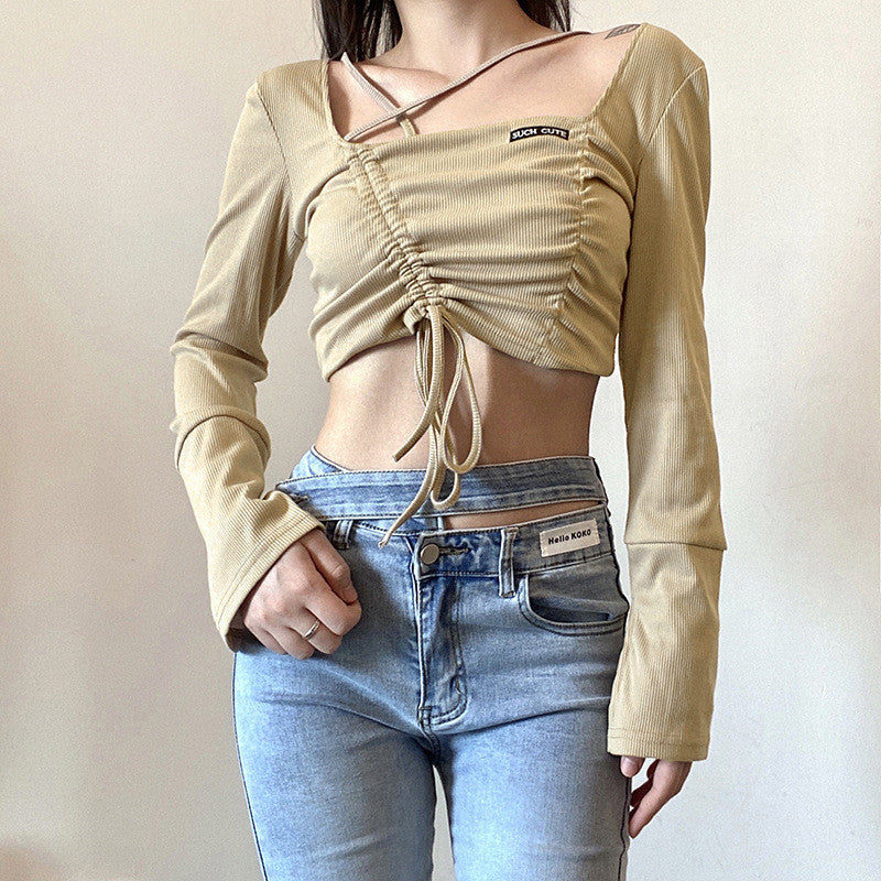 Design Thread Personalized Drawstring Top T-shirt