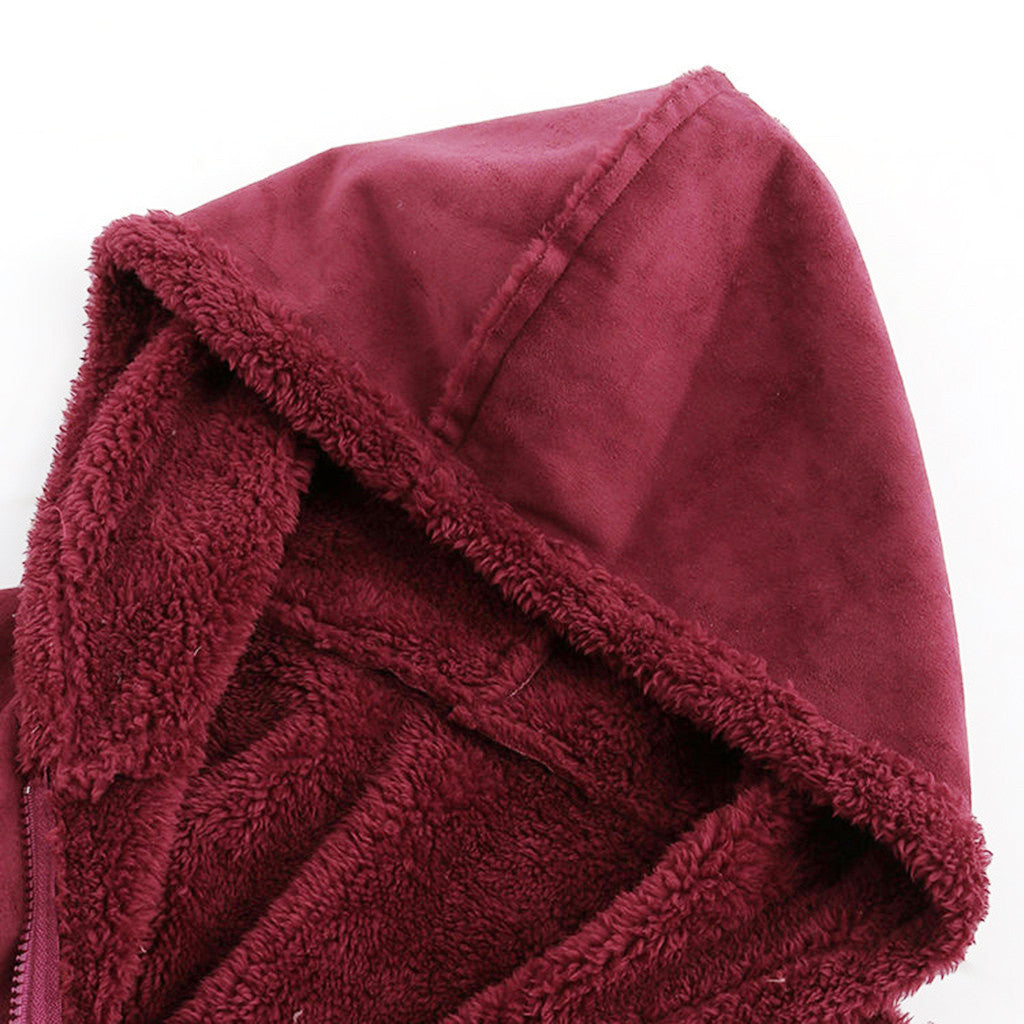 Manteau d'hiver chaud à capuche en peluche