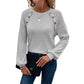 Solid Color Long-sleeved Top Women's European And American Commuters' All-matching